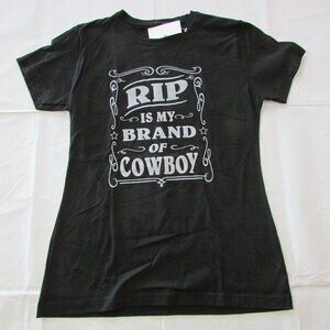 Yellowstone Paramount Women's Short Sleeve Rip Is my Brand Of Cowboy T-shirt Bla